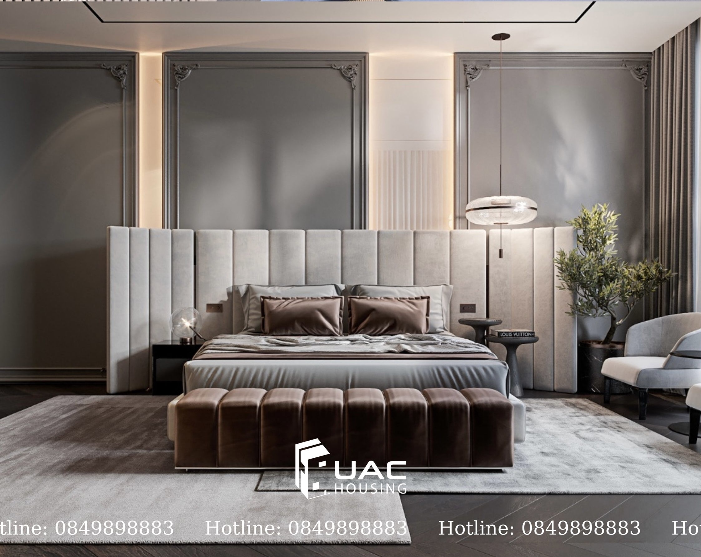 Phòng ngủ mang phong cách Luxury đem lại một không gian ấn tượng.